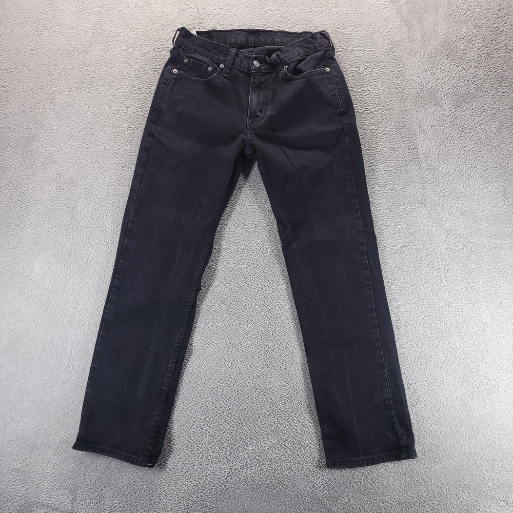 Levi's Jeans Mens 29x30 Black 514 Regular Straight Dark Stretch Denim 00514-0730
